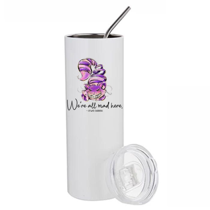 Chesire Cat Alice In Wonderland WeRe All Mad Here Stainless Steel Tumbler