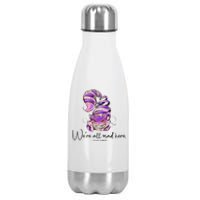 Chesire Cat Alice In Wonderland WeRe All Mad Here Stainless Steel Insulated Water Bottle