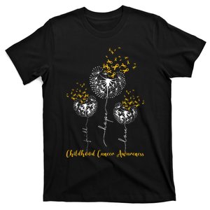 Childhood Cancer Awareness Faith Hope Love Dandelion T-Shirt