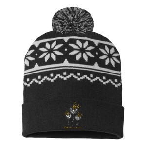 Childhood Cancer Awareness Faith Hope Love Dandelion USA-Made Snowflake Beanie