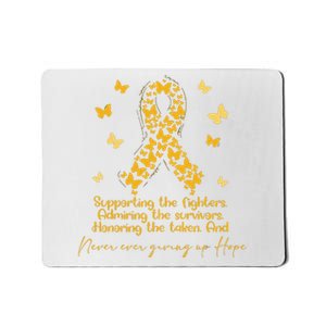 Childhood Cancer Awareness Gold Butterflies Ribbon Support Mousepad