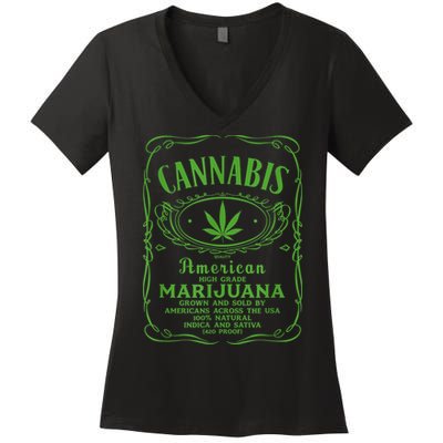 Cannabis Women's V-Neck T-Shirt