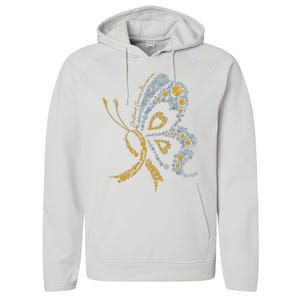 Childhood Cancer Awareness Gold Butterfly Warrior Supporter Performance Fleece Hoodie