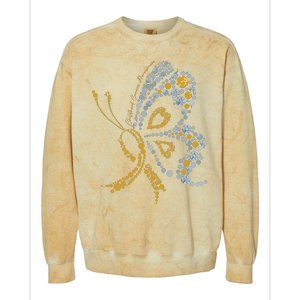 Childhood Cancer Awareness Gold Butterfly Warrior Supporter Colorblast Crewneck Sweatshirt