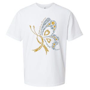 Childhood Cancer Awareness Gold Butterfly Warrior Supporter Sueded Cloud Jersey T-Shirt