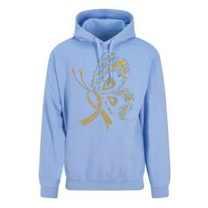 Childhood Cancer Awareness Gold Butterfly Warrior Supporter Unisex Surf Hoodie