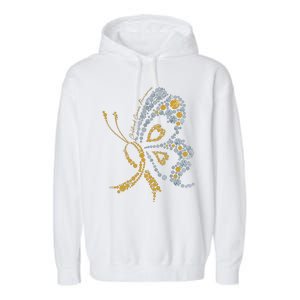 Childhood Cancer Awareness Gold Butterfly Warrior Supporter Garment-Dyed Fleece Hoodie