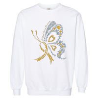 Childhood Cancer Awareness Gold Butterfly Warrior Supporter Garment-Dyed Sweatshirt