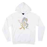 Childhood Cancer Awareness Gold Butterfly Warrior Supporter Hoodie