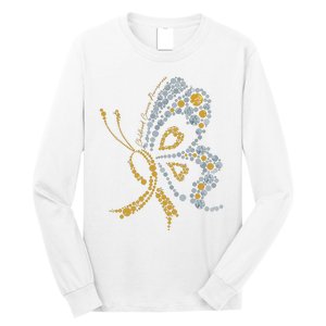 Childhood Cancer Awareness Gold Butterfly Warrior Supporter Long Sleeve Shirt