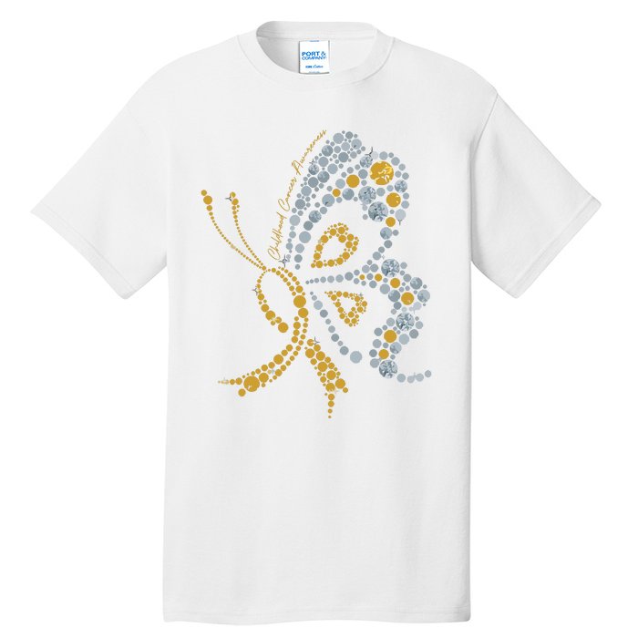 Childhood Cancer Awareness Gold Butterfly Warrior Supporter Tall T-Shirt