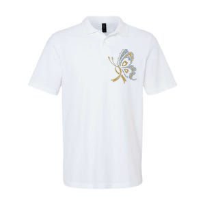 Childhood Cancer Awareness Gold Butterfly Warrior Supporter Softstyle Adult Sport Polo