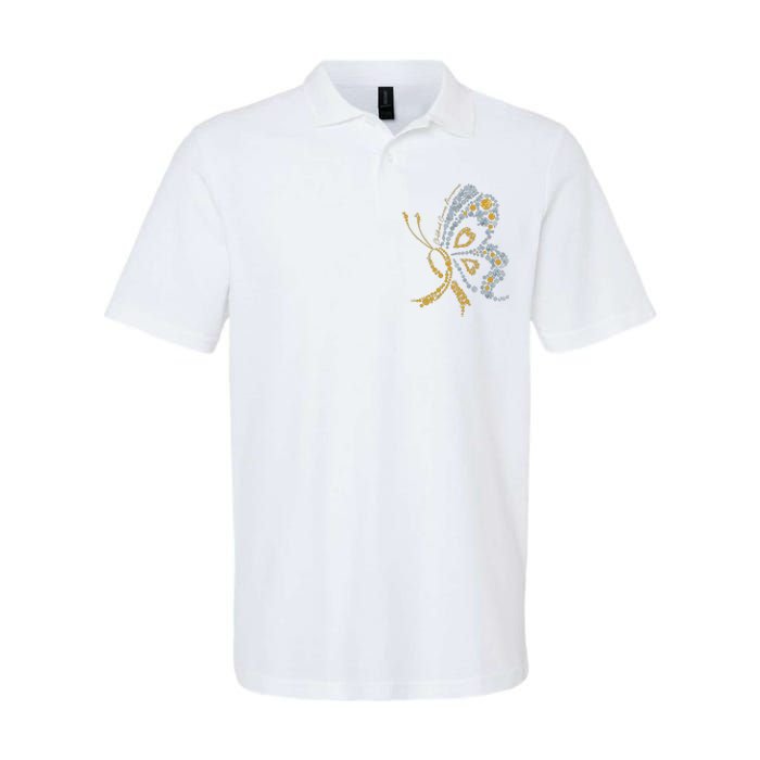 Childhood Cancer Awareness Gold Butterfly Warrior Supporter Softstyle Adult Sport Polo