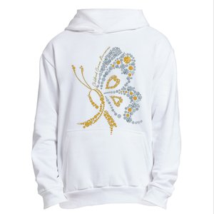 Childhood Cancer Awareness Gold Butterfly Warrior Supporter Urban Pullover Hoodie