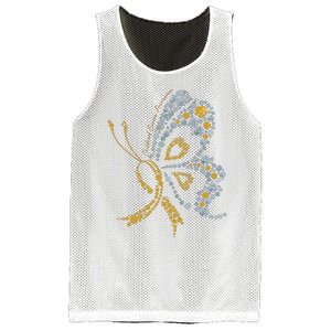 Childhood Cancer Awareness Gold Butterfly Warrior Supporter Mesh Reversible Basketball Jersey Tank