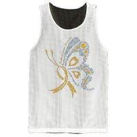 Childhood Cancer Awareness Gold Butterfly Warrior Supporter Mesh Reversible Basketball Jersey Tank