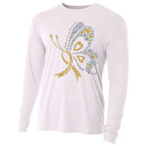 Childhood Cancer Awareness Gold Butterfly Warrior Supporter Cooling Performance Long Sleeve Crew