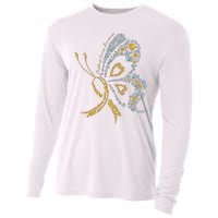 Childhood Cancer Awareness Gold Butterfly Warrior Supporter Cooling Performance Long Sleeve Crew