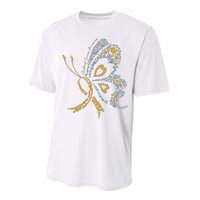 Childhood Cancer Awareness Gold Butterfly Warrior Supporter Performance Sprint T-Shirt