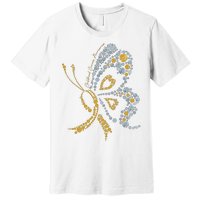 Childhood Cancer Awareness Gold Butterfly Warrior Supporter Premium T-Shirt