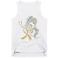 Childhood Cancer Awareness Gold Butterfly Warrior Supporter Tank Top