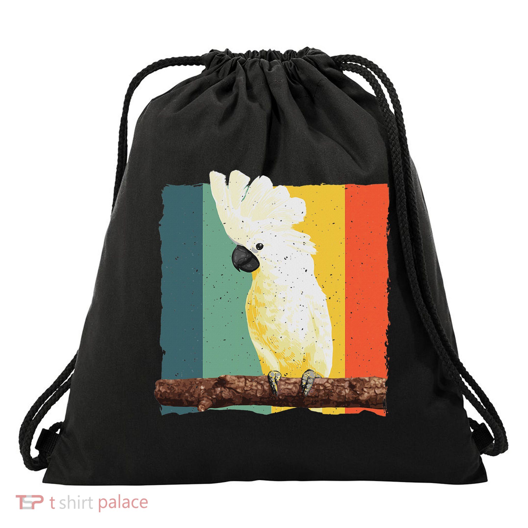 Cool Cockatoo Art For Women Parrot Lover Goffin Cockatoo Drawstring Bag