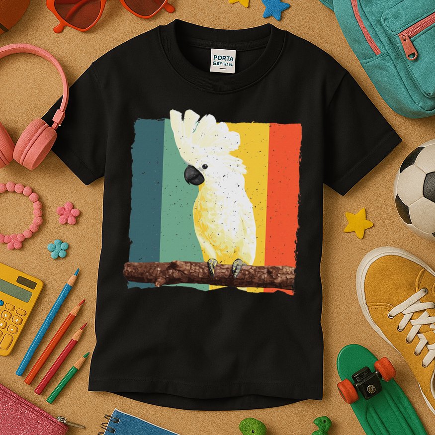 Cool Cockatoo Art For Women Parrot Lover Goffin Cockatoo Kids T-Shirt
