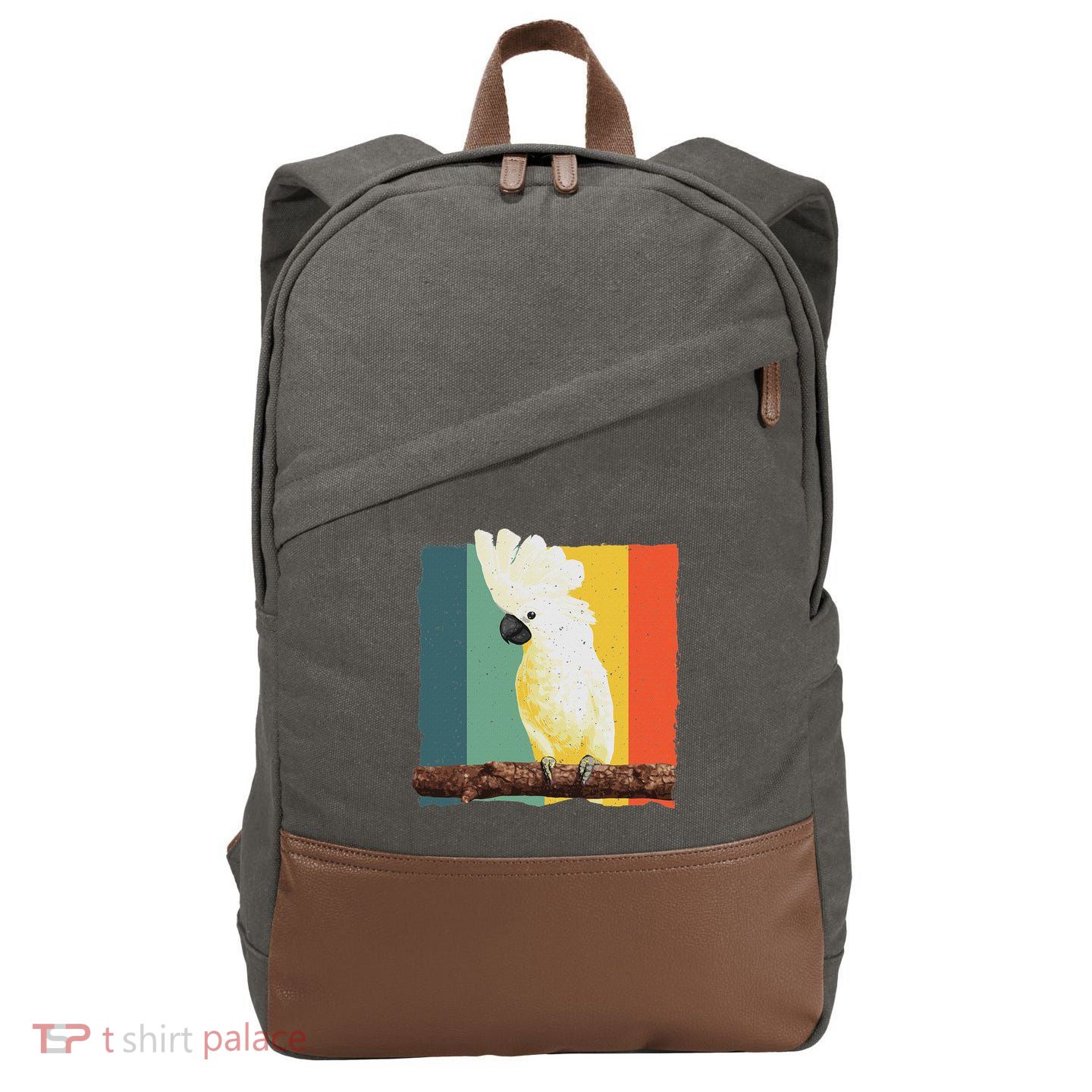 Cool Cockatoo Art For Women Parrot Lover Goffin Cockatoo Cotton Canvas Backpack