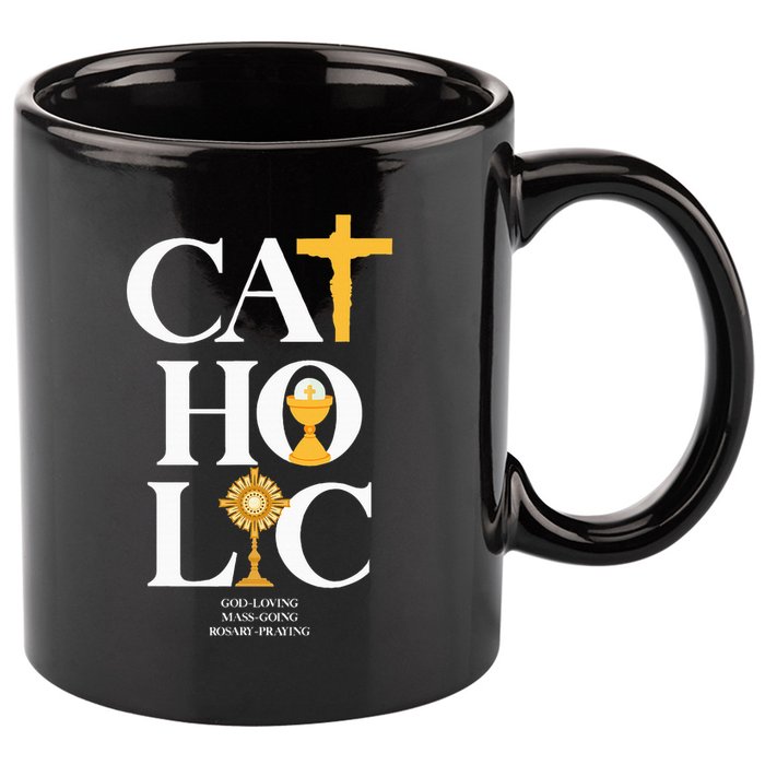 Catholic 11oz C Handle Ceramic Mug