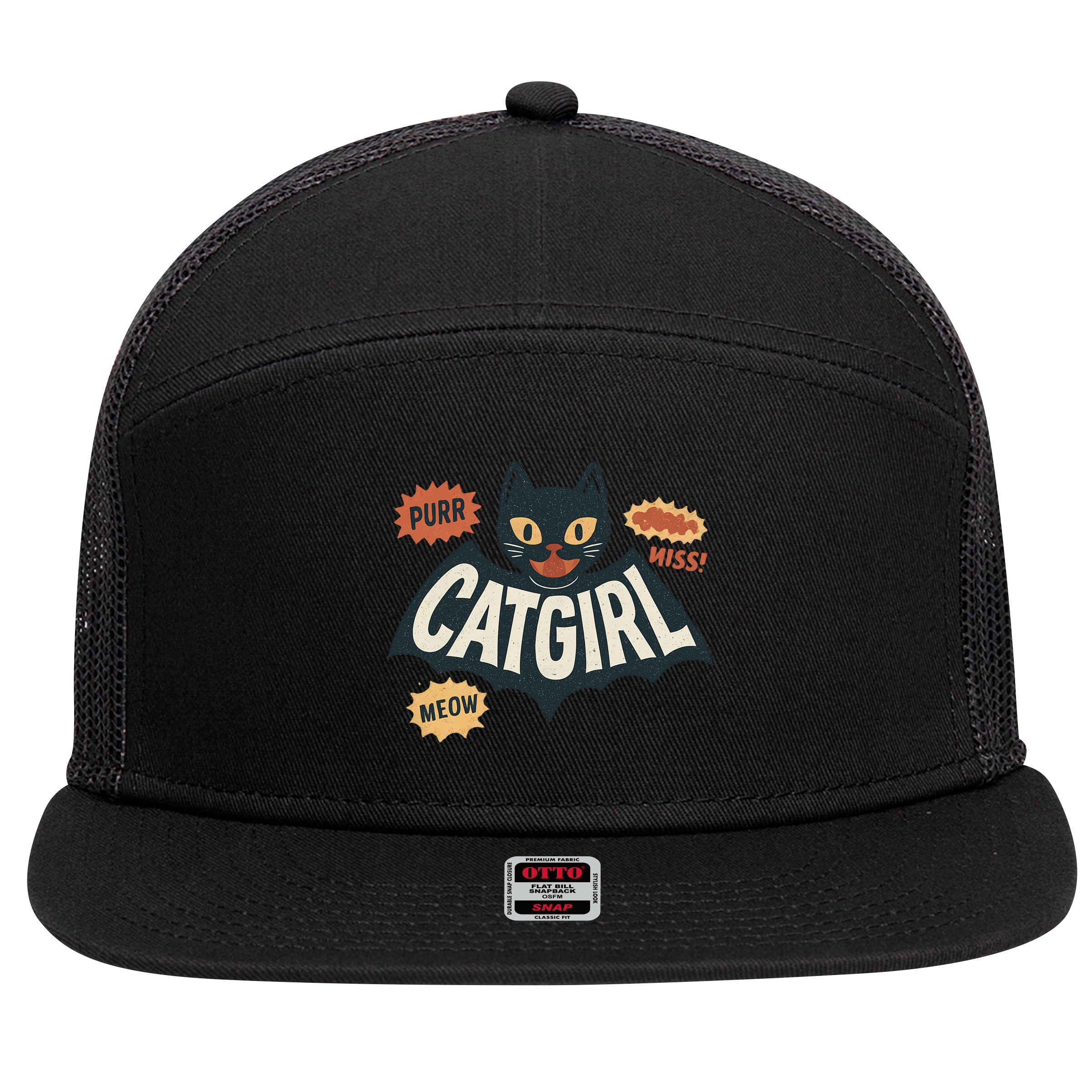 Catgirl 7 Panel Mesh Trucker Snapback Hat