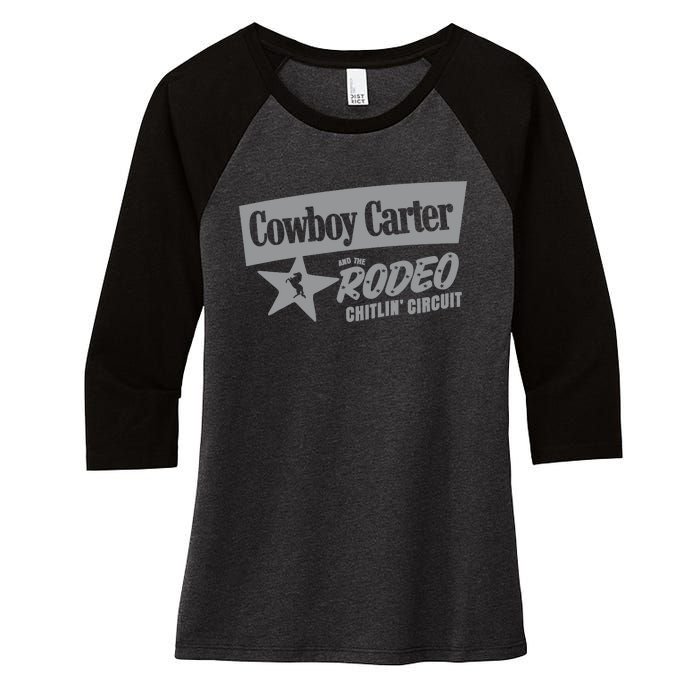 Cowboy Carter And The Rodeo Chitlin Circuit Funny Women's Tri-Blend 3/4-Sleeve Raglan Shirt