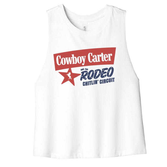 Cowboy Carter And The Rodeo Chitlin Circuit Funny Women's Racerback Cropped Tank