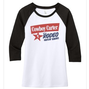 Cowboy Carter And The Rodeo Chitlin Circuit Funny Women's Tri-Blend 3/4-Sleeve Raglan Shirt