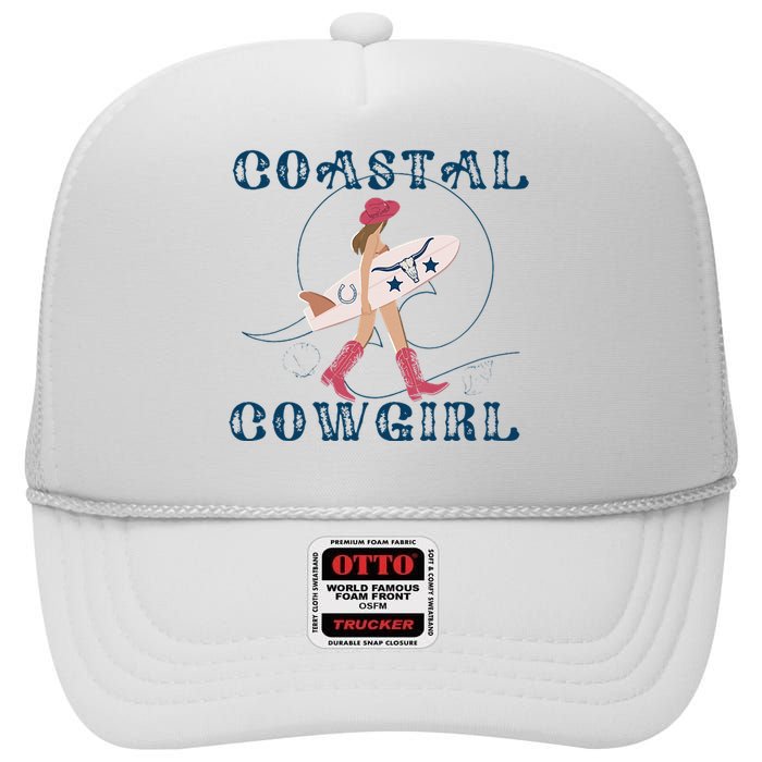 Coastal Cowgirl Aesthetic Cowgirl Surf Beach Cowgirls Outfit High Crown Mesh Back Trucker Hat