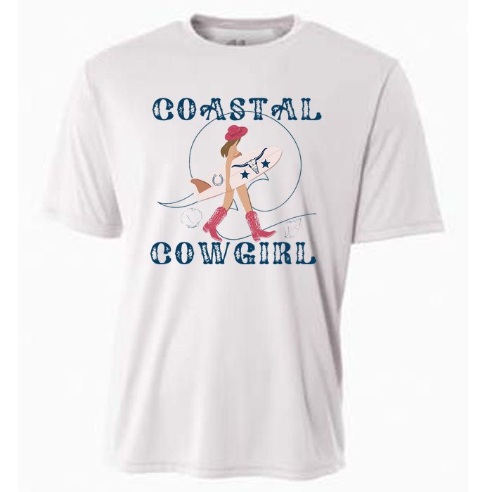 Coastal Cowgirl Aesthetic Cowgirl Surf Beach Cowgirls Outfit Cooling Performance Crew T-Shirt