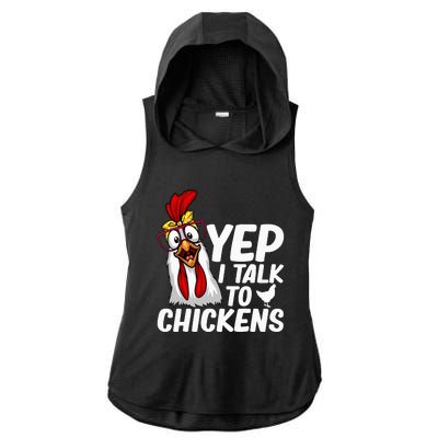 Cute Chicken Art Chicken Farmer Lovers Ladies PosiCharge Tri-Blend Wicking Draft Hoodie Tank