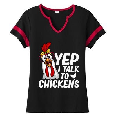 Cute Chicken Art Chicken Farmer Lovers Ladies Halftime Notch Neck Tee