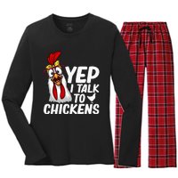 Cute Chicken Art Chicken Farmer Lovers Women's Long Sleeve Flannel Pajama Set 