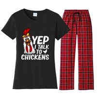 Cute Chicken Art Chicken Farmer Lovers Women's Flannel Pajama Set