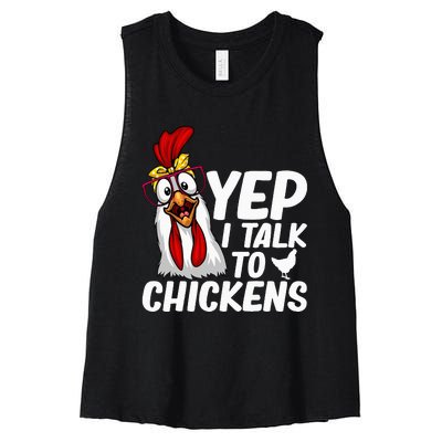 Cute Chicken Art Chicken Farmer Lovers Women's Racerback Cropped Tank