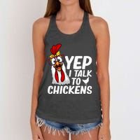 Cute Chicken Art Chicken Farmer Lovers Women's Knotted Racerback Tank