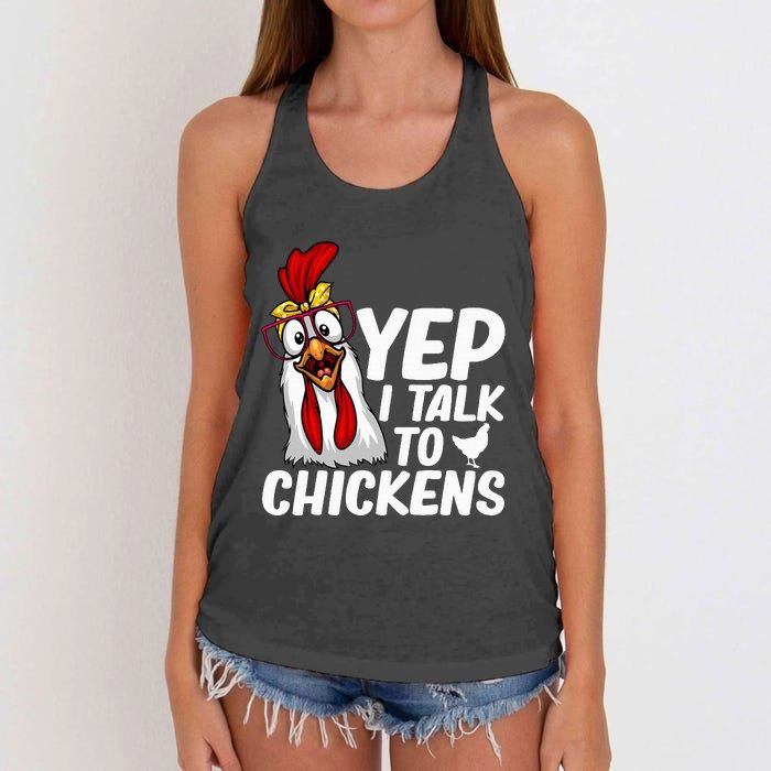 Cute Chicken Art Chicken Farmer Lovers Women's Knotted Racerback Tank