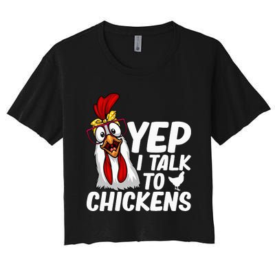 Cute Chicken Art Chicken Farmer Lovers Women's Crop Top Tee