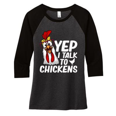 Cute Chicken Art Chicken Farmer Lovers Women's Tri-Blend 3/4-Sleeve Raglan Shirt