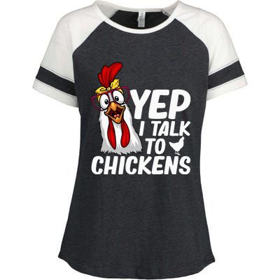 Cute Chicken Art Chicken Farmer Lovers Enza Ladies Jersey Colorblock Tee