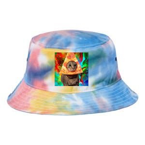 Colorful Cute Artsy Cat Kitten Pizza Funny Tie Dye Newport Bucket Hat