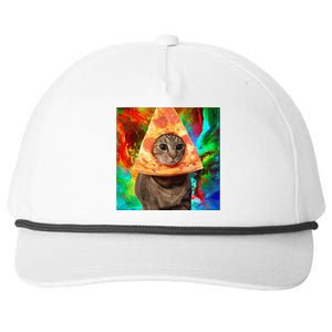 Colorful Cute Artsy Cat Kitten Pizza Funny Snapback Five-Panel Rope Hat