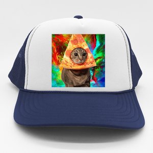 Colorful Cute Artsy Cat Kitten Pizza Funny Trucker Hat