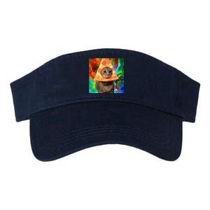 Colorful Cute Artsy Cat Kitten Pizza Funny Valucap Bio-Washed Visor