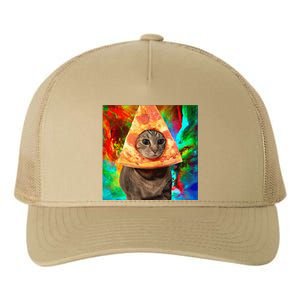 Colorful Cute Artsy Cat Kitten Pizza Funny Yupoong Adult 5-Panel Trucker Hat